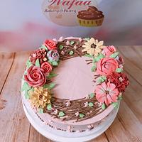  Flower cream cake