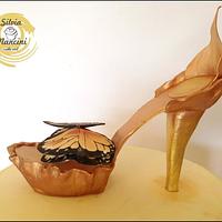 Butterfly shoes cake