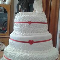 red rose wedding cake 