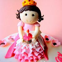 Pink Swirly Princess Cake
