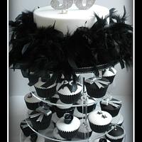 Black & White Feathers & Bling