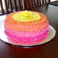 Rose Petal Rainbow Ombre Cake