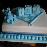 Christening cake for "TAJ"