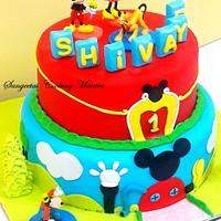 Mickey Mouse club house theme cake 