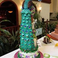 My first competition entry - peacock cake