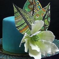 TIFFANY BLUE ZENTANGLE CAKE