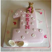 number 1 cake pink