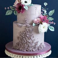 Wedding cake in purple