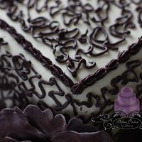 Aubergine/Eggplant and White Wedding cake