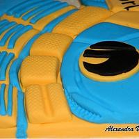 Soccer glove cake