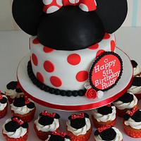 Minnie Mouse Cake and Cupcakes for Ruby