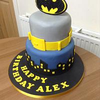 Batman Cake with Bat Signal!