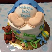 Bow Ties and Buttons Baby Bottom Baby Shower Cake