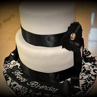 black and white theme cake!!