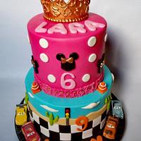 Cars&minnie mouse cake