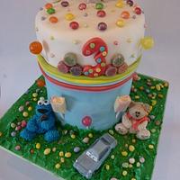 My sons surprise inside 3rd birthday cake <3