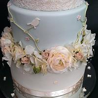 Birdcage Vintage Summer Wedding Cake