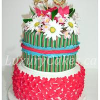 Spring themed birthday cake