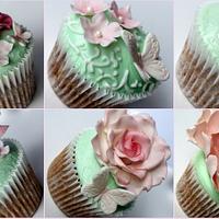 Flowers and butterflies cupcakes
