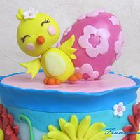 Happy Chick Easter Cake