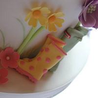 Summertime Flowers Wedding Cake.