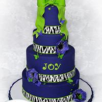 Purple Zebra Mitzvah Cake