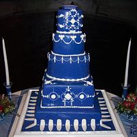Wedgwood blue wedding cake