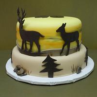 Deer, bear, fox cake