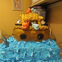 Noah's Ark baby shower cake