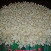 Mother's Day Cake Stems and Daisies!!!!  Eggless Cake