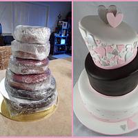 Topsy Turvy Engagement Cake