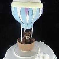 Hot Air Balloon Themed Christening Cake