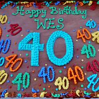 40th birthday cake in 100% Buttercream