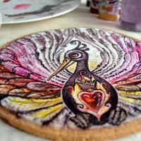 "the bird" handpainted cookie