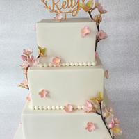 Square wedding cake