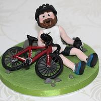cyclist cake topper 