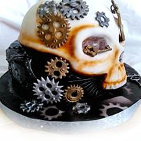Steampunk skull cake