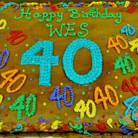 40th birthday cake in 100% Buttercream