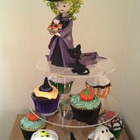 Halloween cupcakes and gum paste Witch