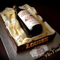 Vintage red vine bottle cake
