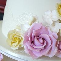 Lace and Rose wedding cake tower