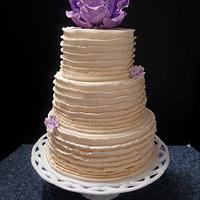 Ruffle Wedding Cake with Matching Cupcakes