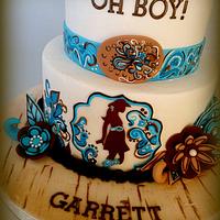 Western Themed Cowgirl Baby Shower Cake
