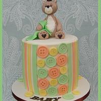 Teddy Baby Shower Cake with TUTORIAL