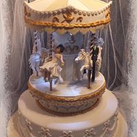 Carousel Wedding Cake, Rotating and Lit