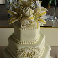 hexagon wedding cake