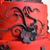 Red Halloween cake