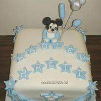 Baby Mickey Christening cake