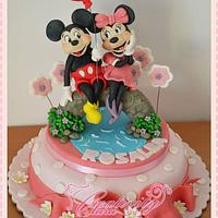 cake tutorial minnie and mikey mouse lovers - topolino e minnie torta san valentino