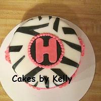 Zebra Rose Cake 